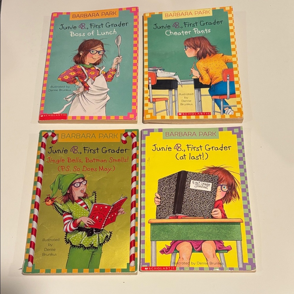 Scholastic Junie B. First Grader Book Collection - Red, Yellow, Blue, Green